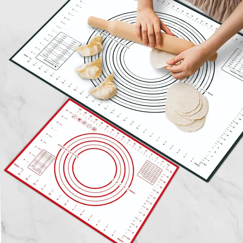 60*46cm Silicone Pastry Mat Extra Thick Non Stick Baking Mat with Measurement Kitchen Fondant Dough Rolling Mat