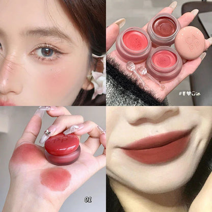 Matte Lip Mud Blush Multipurpose Makeup Waterproof Clay Lipstick Longlasting Non-stick Cup Red Lip Tint Pigment Mousse Cosmetics