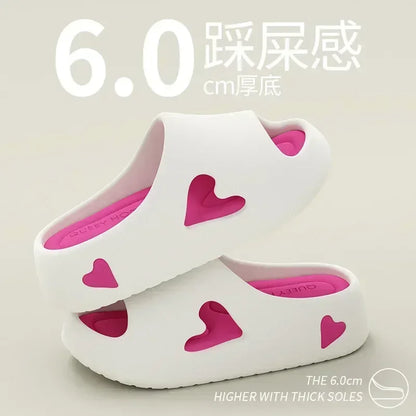 Platform Slipper Flip Flop Women Love Heart Cloud Outdoor Indoor Summer Soft Sandal Slides Ladies Home House Hotel Shoe Flat EVA