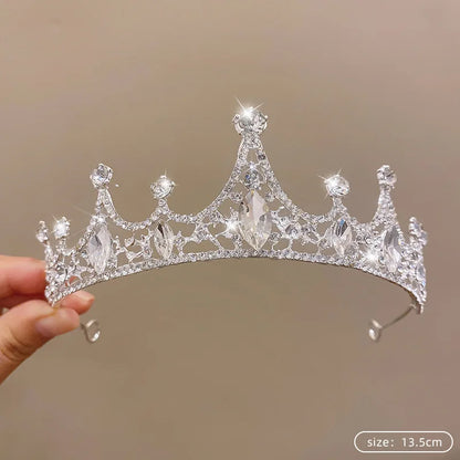 Silver Color Crystal Tiaras and Crowns Rhinestone Prom Diadem Crown Tiara for Women Bride Bridal Wedding Hair AccessoriesJewelry