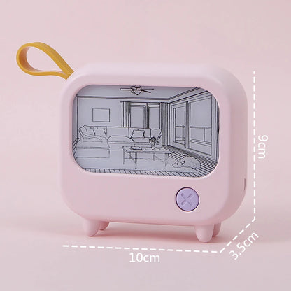 TV Painting Night Light Led Cute Child Learning Table Lamp Room Home Decoration Atmosphere Lighting Mini Desktop Birthday Gift