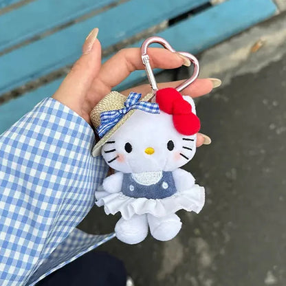 Sanrio Hello Kitty Keychain Cute Cartoon Bag Pendant Plush Doll Charms Car Key Ring Backpack Accessories Women Girl Gifts