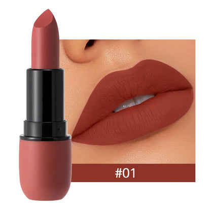 Sexy Matte Lipstick Color Rendering Non-stick Velvet Lips Contour Pencil Woman Make Up Cosmetics 6Colors Waterproof Long Lasting