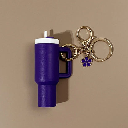 Mini Stanley Cup Keychain Creative Coin Chapstick Storage Box Accessories Key Holder Backpack Tumbler Handle Decoration