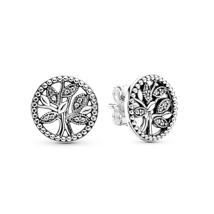 TOGORY Newest Rose Gold Brand Stud Earrings For Ladies Women Crown Love Round Earrings Jewellery Birthday Gift Special Offer