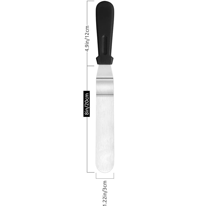 1Pc Cake Offset Spatula Stainless Steel Icing Spatula with PP Plastic Handle Cake Decorating Frosting Spatula