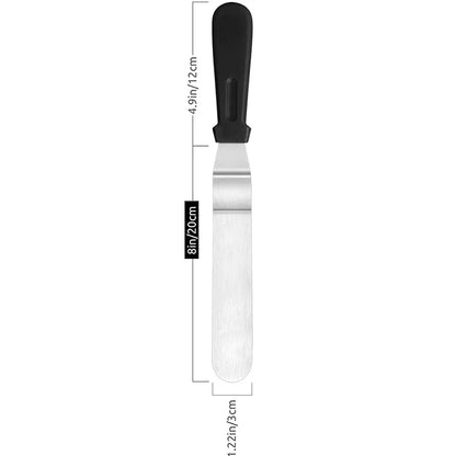 1Pc Cake Offset Spatula Stainless Steel Icing Spatula with PP Plastic Handle Cake Decorating Frosting Spatula