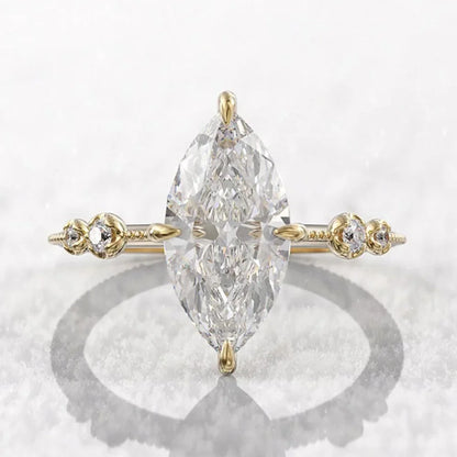 2026 AAA Crystal Marquise Cubic Zirconia Rings for Women Fashion Thin Ring Engagement Wedding Accessories Statement Jewelry