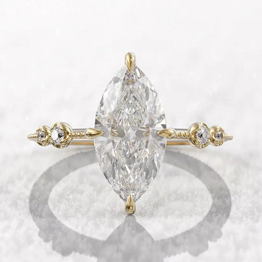 2026 AAA Crystal Marquise Cubic Zirconia Rings for Women Fashion Thin Ring Engagement Wedding Accessories Statement Jewelry