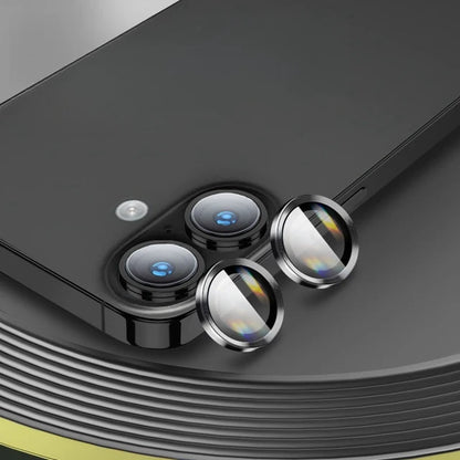 Aluminum Metal Ring Camera Protector For iPhone 17 17Air Rear Lens Tempered Glass Cover For iPhone 16 16Plus Lens Protective Cap