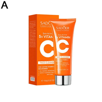 Vitamin C & Niacinamide Hydrating Skin Care Set, 6-In-1 Daily Skincare Gift Kit, Face Wash, Toner, Serum, Face Cream, Eye Cream