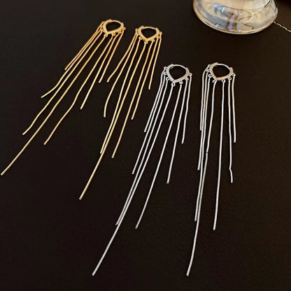 925 Silver Needle Korean Fashion Long Chain Tassel Earrings For Women Metal Earing Jewelry 2026 Trending Women's Drop Earrings