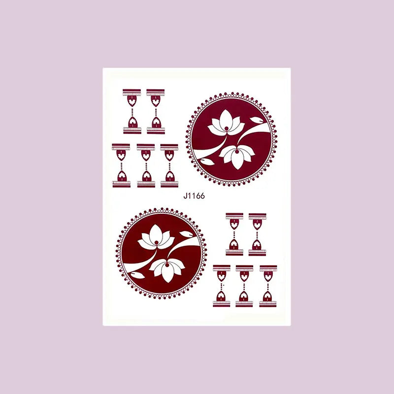 Waterproof Henna Tattoo Stickers for Women Flower Instant Fake Tattoo for Hand Temporary Tattoos for Wedding Party Festival