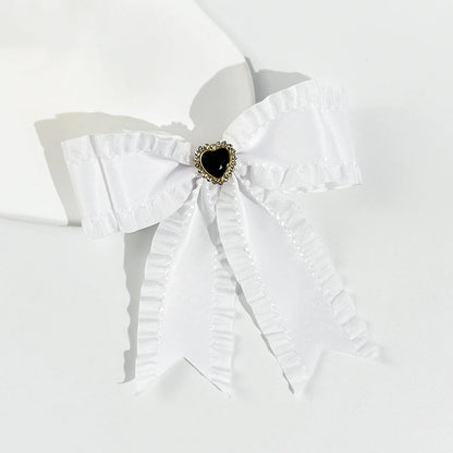 Women Elegant Lace Bow Ribbon Hair Clips Solid Color Satin Заколка Бант Girls Korean Hairpins Party Headdress Hair Accessories
