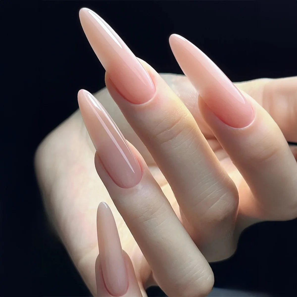 24PCS stiletto false nail tips Mid-length Gradients press on nails wearable full cover fashion false fingernails patch for girls