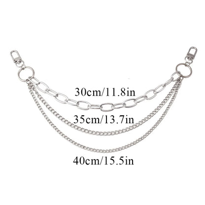 Bag Decoration Metal Chain Strap Pants Clothing Chain Shoulder Bags Chain Bag Handle Pendant With Lobster Buckle Multi-layer DIY