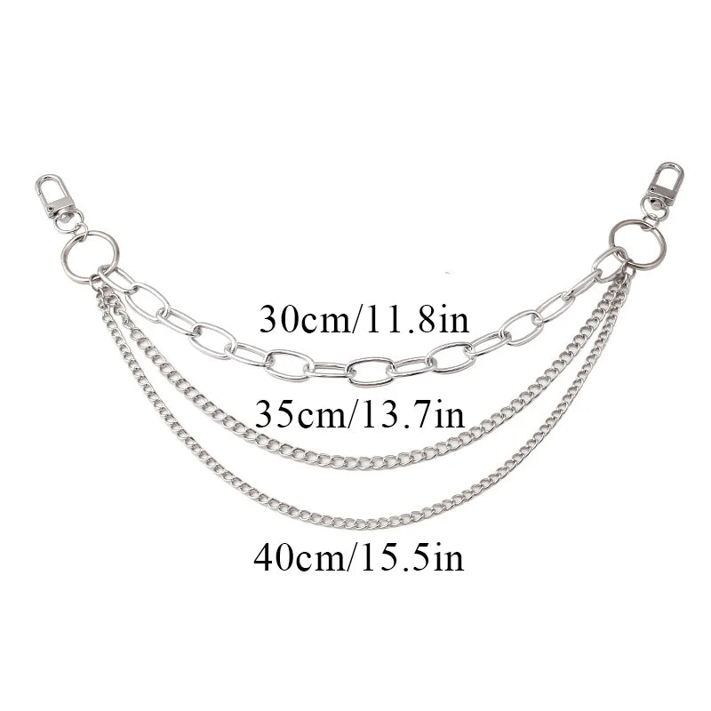 Bag Decoration Metal Chain Strap Pants Clothing Chain Shoulder Bags Chain Bag Handle Pendant With Lobster Buckle Multi-layer DIY