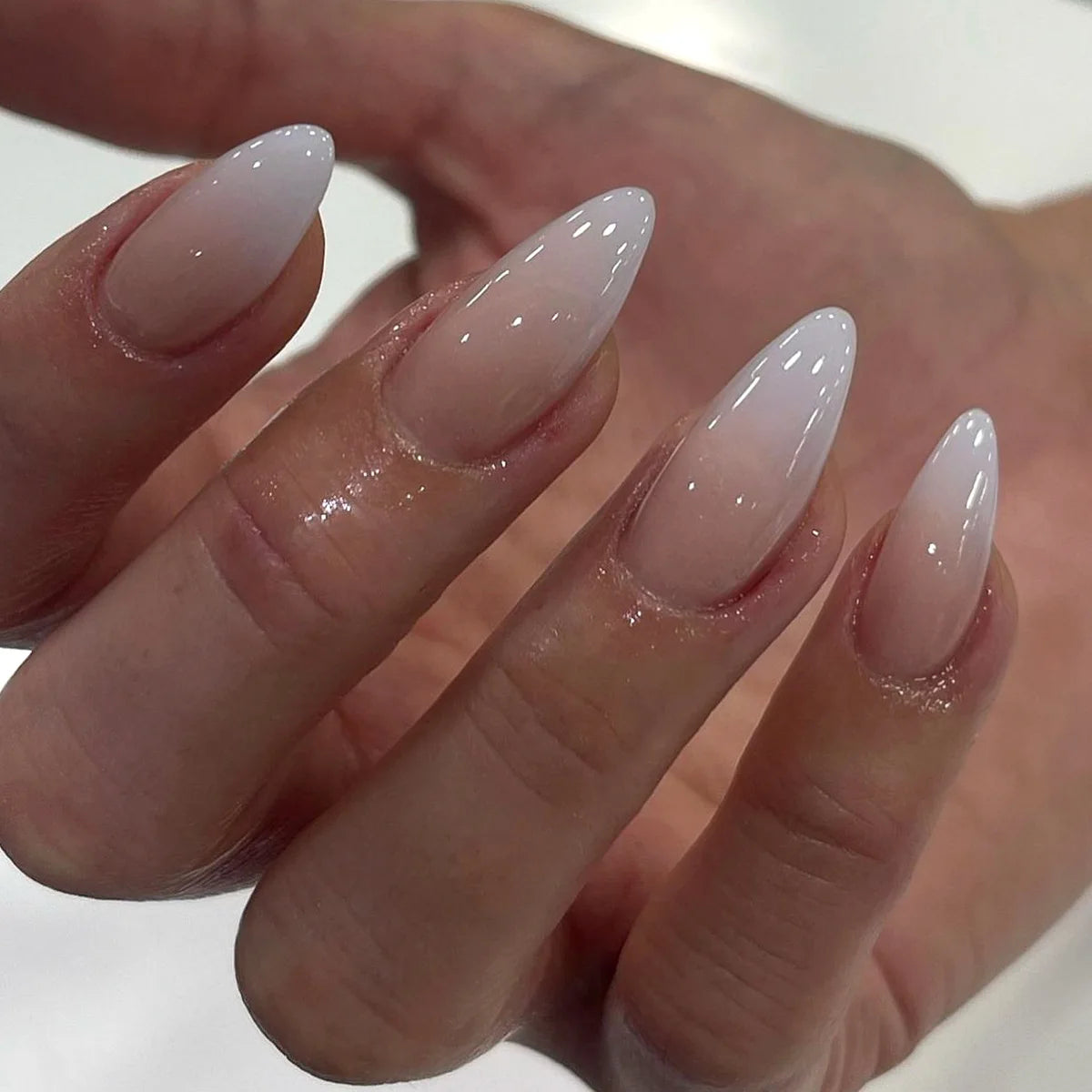 24PCS stiletto false nail tips Mid-length Gradients press on nails wearable full cover fashion false fingernails patch for girls