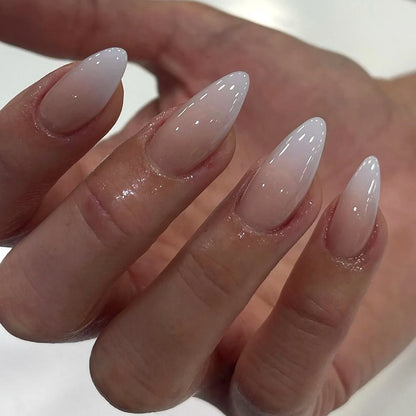 24PCS stiletto false nail tips Mid-length Gradients press on nails wearable full cover fashion false fingernails patch for girls