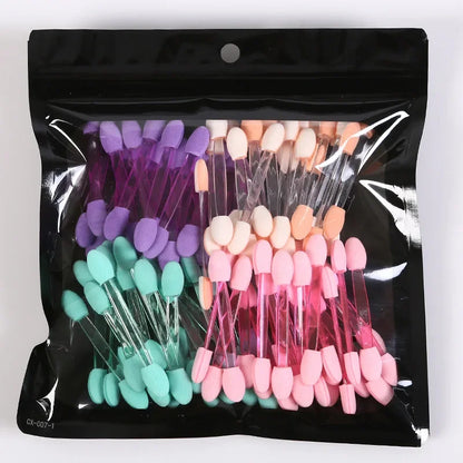 10/100Pcs Small Portable Eyeshadow Applicators In Bulk Double Sponge Eye Shadow Brush Makeup Tools Double-headed Eyeshadow Brush