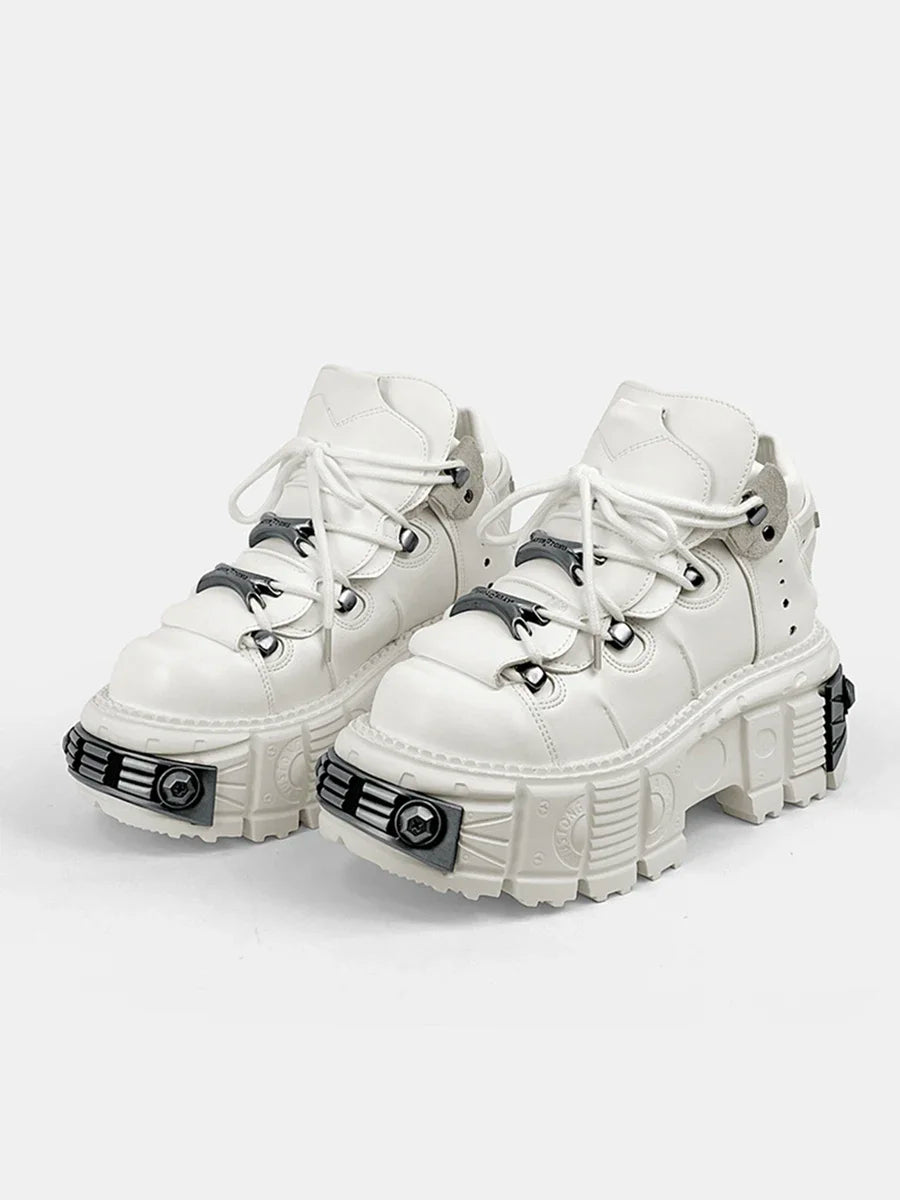 2025 New Female Gothic High-Top Platform Metal Hot Girl Punk Elevator Fried Street Casual Daddy Shoes Women