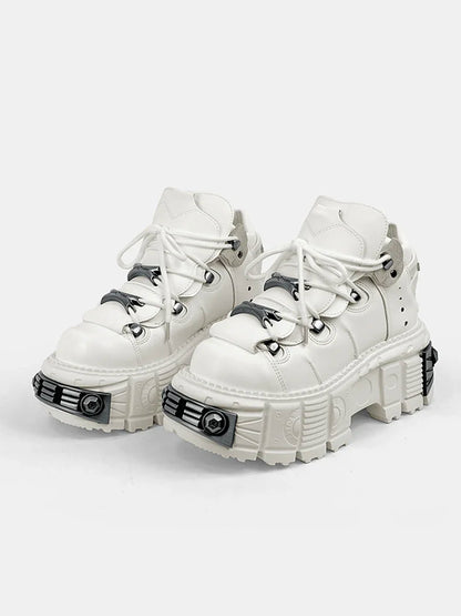 2025 New Female Gothic High-Top Platform Metal Hot Girl Punk Elevator Fried Street Casual Daddy Shoes Women