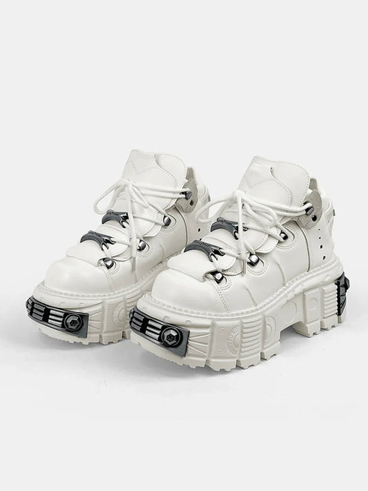 2025 New Female Gothic High-Top Platform Metal Hot Girl Punk Elevator Fried Street Casual Daddy Shoes Women