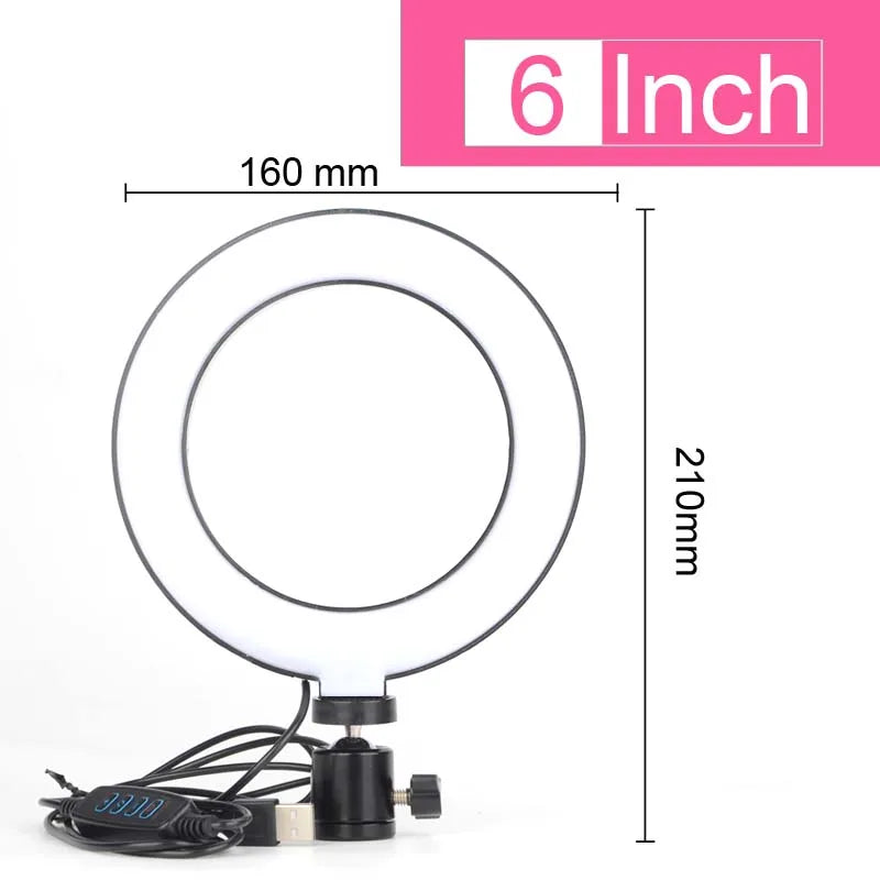 6-14" Ring Light 10 Dimming Levels 22 Modes Professinonal Fill Light 3CCT/RGB with Tripod & Phone/IPad Holder For Live streaming