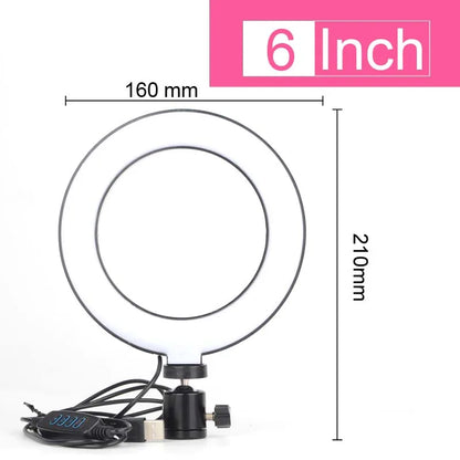 6-14" Ring Light 10 Dimming Levels 22 Modes Professinonal Fill Light 3CCT/RGB with Tripod & Phone/IPad Holder For Live streaming