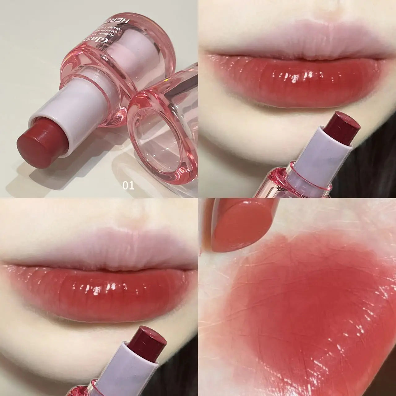 HERORANGE Sparkling Mirror Water Light Lipstick Clear, Natural, Whitening, Moisturizing and Durable Suitable for Beginners