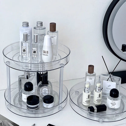 360° Rotatable Desktop Cosmetic Rack Bathroom Shelf Large-capacity Perfume Aromatherapy Skin Care Product Storage Rack Organizer
