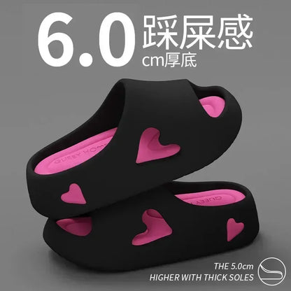 Platform Slipper Flip Flop Women Love Heart Cloud Outdoor Indoor Summer Soft Sandal Slides Ladies Home House Hotel Shoe Flat EVA