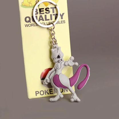 Pokemon Keychain Pikachu Anime Action Figure Toy Kawaii Cartoon Fashion Charmander Psyduck Doll Keyring Car Bag Pendant Kid Gift