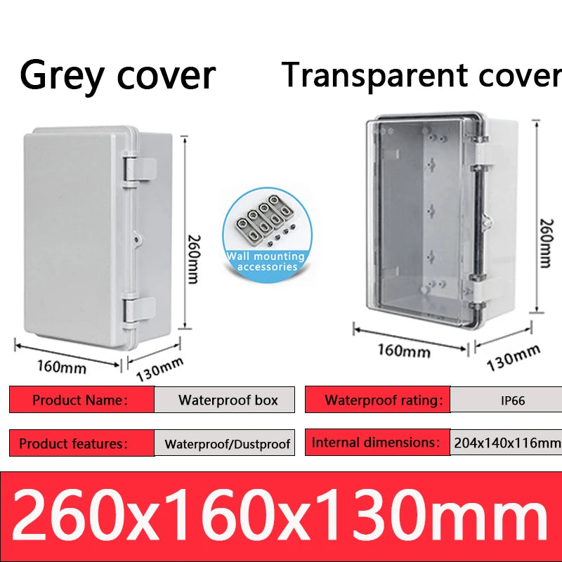 IP66 ABS plastic PC enclosure with hinge latch lock outdoor distribution box waterproof electrical junction box instrument box
