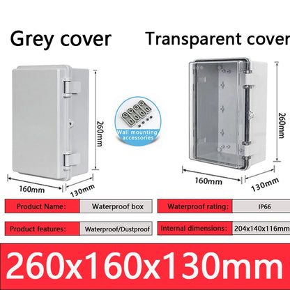 IP66 ABS plastic PC enclosure with hinge latch lock outdoor distribution box waterproof electrical junction box instrument box