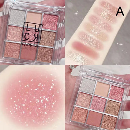 9 Colors Eyeshadow Palette Diamond Pearlescent Matte Eye Eyes Cosmetic Eye Shadow Shimmer Charming Makeup Contour W1X9