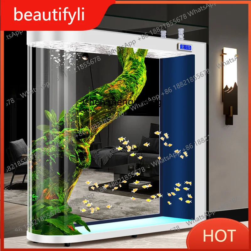 A139 Fish tank living room floor partition glass aquarium household medium and large screen self-circulation free water change
