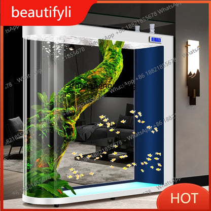 A139 Fish tank living room floor partition glass aquarium household medium and large screen self-circulation free water change