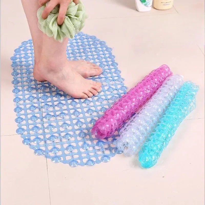 PVC Anti-slip Bath Mat with Suction Cup Soft Shower Mat Massage Anti-slip Bath Home Bathroom Accessories