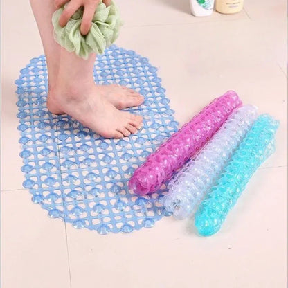 PVC Anti-slip Bath Mat with Suction Cup Soft Shower Mat Massage Anti-slip Bath Home Bathroom Accessories