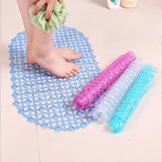 PVC Anti-slip Bath Mat with Suction Cup Soft Shower Mat Massage Anti-slip Bath Home Bathroom Accessories