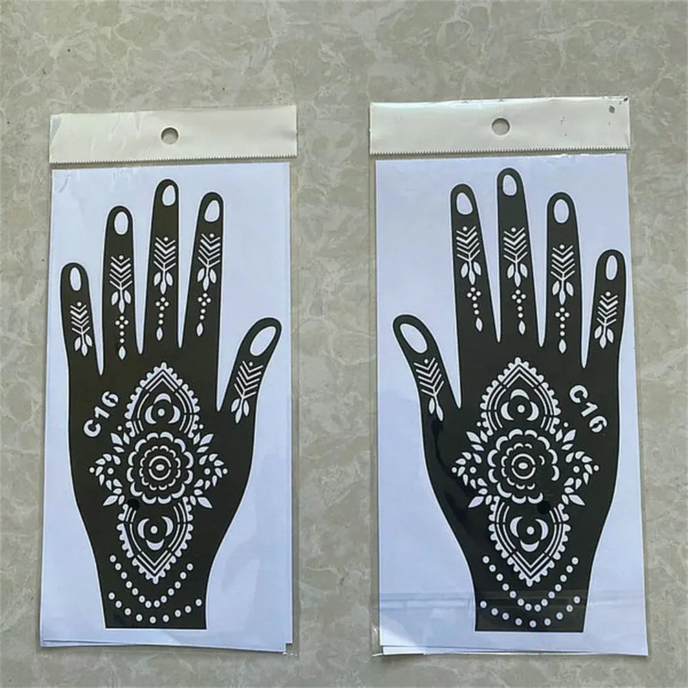 2025 New Professional Henna Stencil Temporary Hand Tattoo Body Art Sticker Template Wedding Tool Flower Tattoo Stencil