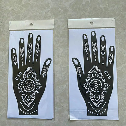 2025 New Professional Henna Stencil Temporary Hand Tattoo Body Art Sticker Template Wedding Tool Flower Tattoo Stencil
