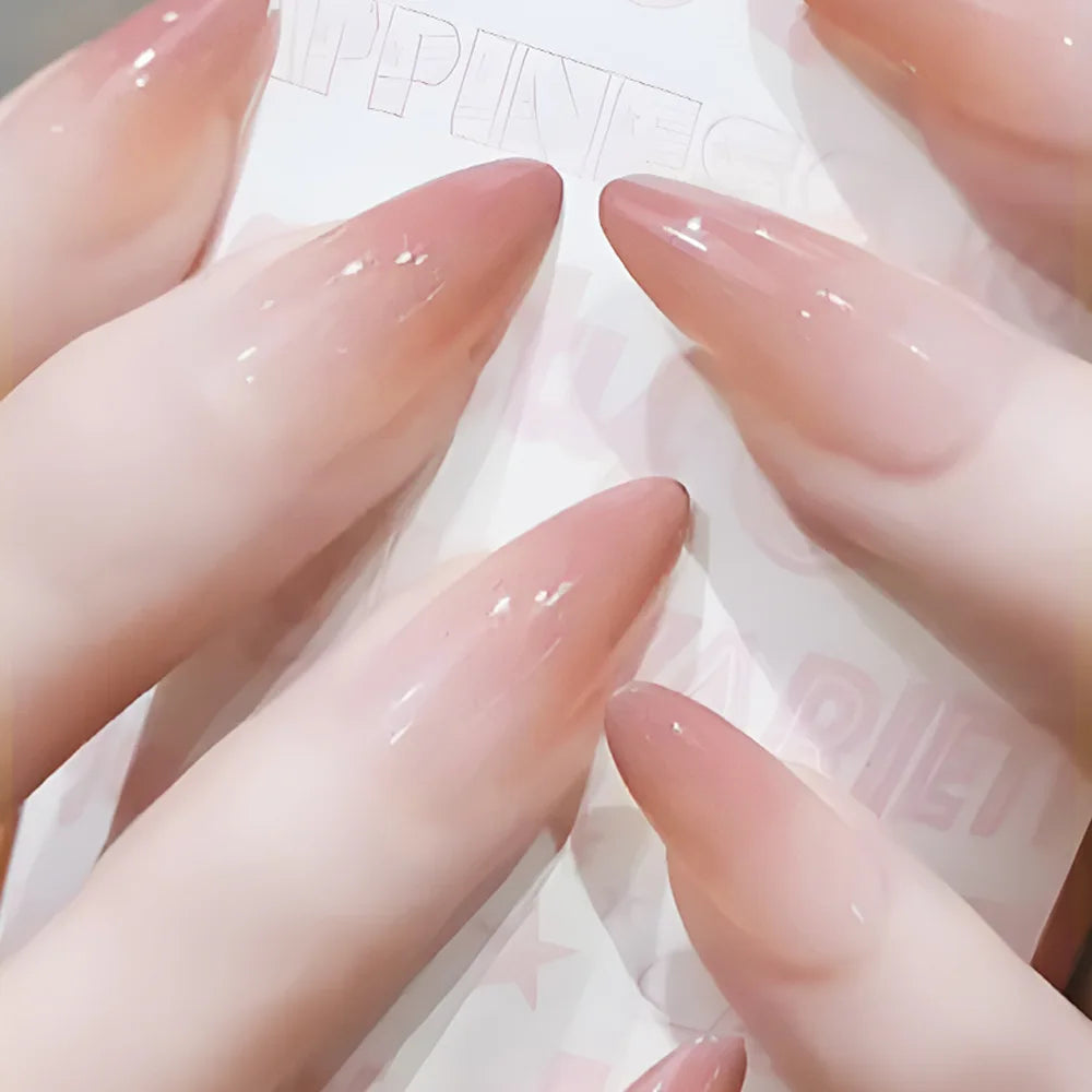 24PCS stiletto false nail tips Mid-length Gradients press on nails wearable full cover fashion false fingernails patch for girls