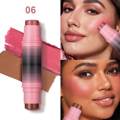 Blush and contour multi-purpose stick. Simplify your daily makeup routine. Each duo of powder blushes will enhance your look