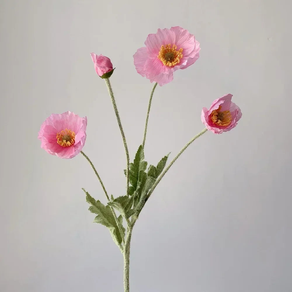 Artificial Poppy Flowers Bouquet Silk Fake Flowers For Home Garden Decor Marriage Party Wedding Decoration DIY Vase Accessories