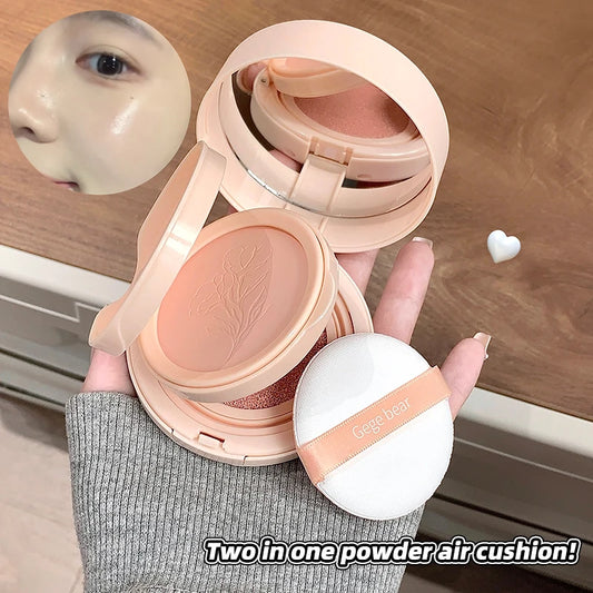 2-in-1 Double Layer Cushion Foundation Pressed Powder Natural Lasting Brightening Gege Bear Concealer Loose Powder Cushion Cream