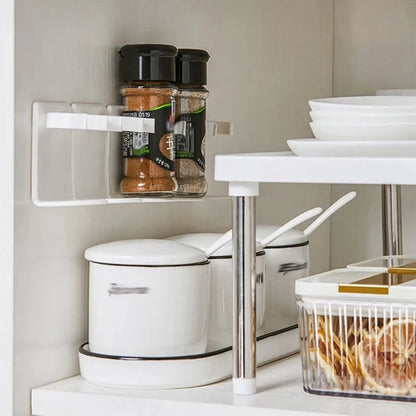 Wall Mounted Spice Jar Rack Living Room Cosmetic Storage Rack Suit For Kitchen Seasoning Product Holder Home Storage Supplies