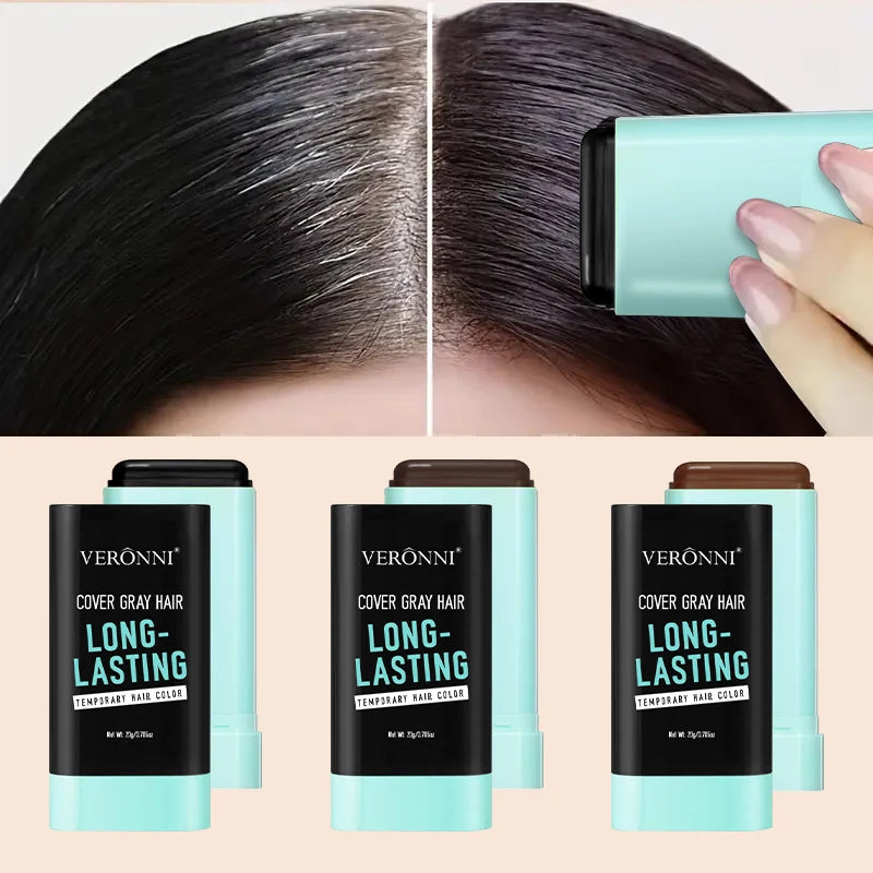 20g Portable Touch-Up Hair Stick,Temporary Hair Dye Stick - Quick Gray Coverage With Applicator Brush,Lasting Beard Color Sticks