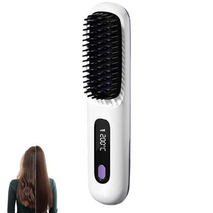Thermostatic Electric Heating Heating Straight Hair Comb Wireless Portable Negative Ion Styling Tool Rechargeable USB Hair Tools